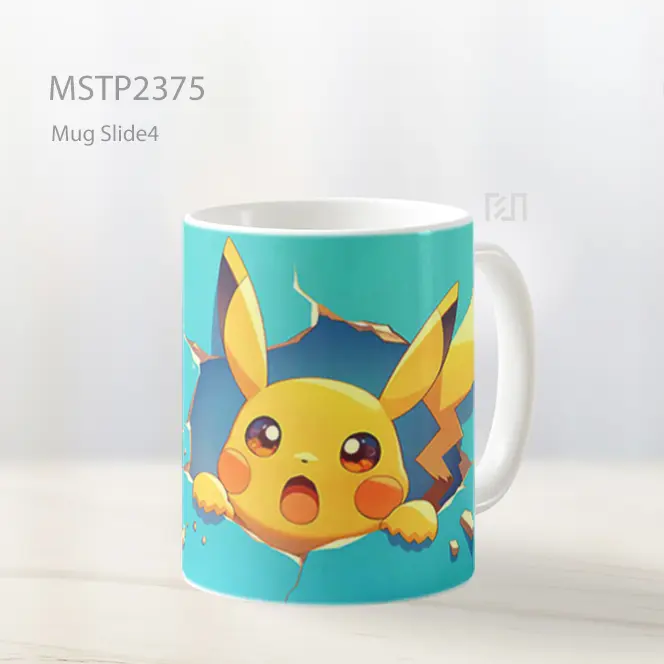 Pikachu Garuk Dinding Biru Mug MSTP2375