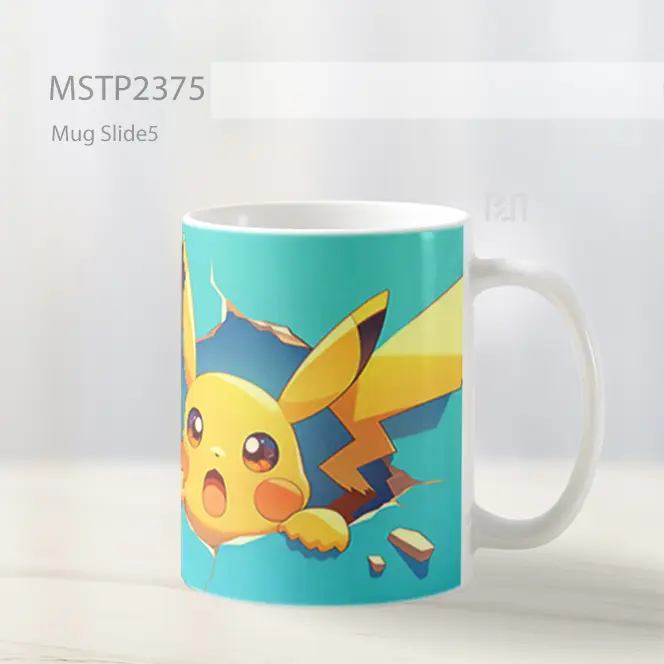 Pikachu Garuk Dinding Biru Mug MSTP2375 - All-side / Desain