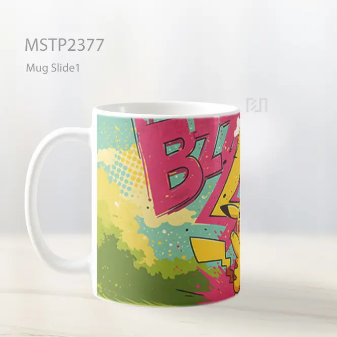 Pikachu Gaya Vintage Mug MSTP2377 - All-side / Desain