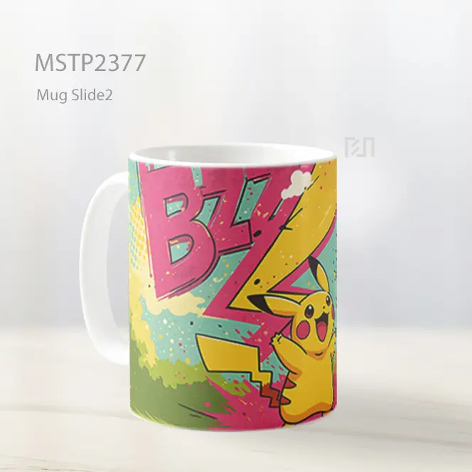Pikachu Gaya Vintage Mug MSTP2377 - All-side / Desain