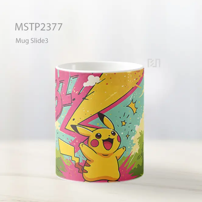 Pikachu Gaya Vintage Mug MSTP2377 - All-side / Desain