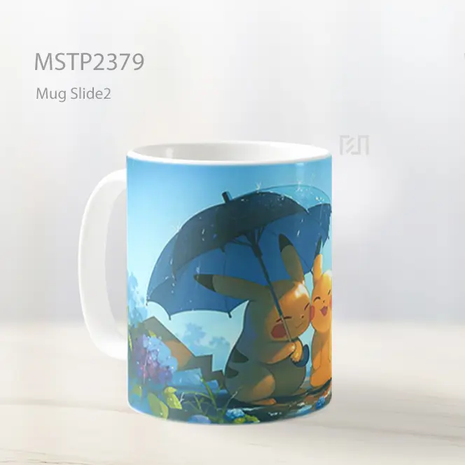 Pikachu Hari Hujan Bersama Mug MSTP2379 - All-side / Desain