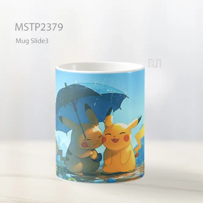 Pikachu Hari Hujan Bersama Mug MSTP2379 - All-side / Desain
