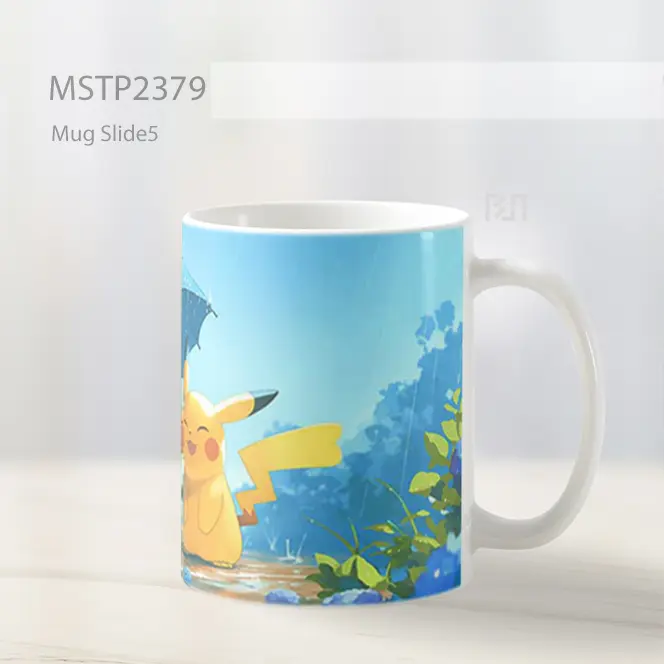 Pikachu Hari Hujan Bersama Mug MSTP2379 - All-side / Desain