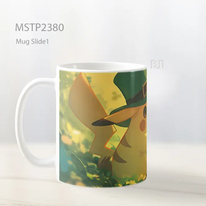 Pikachu Hutan Semanggi St Patricks Day Mug MSTP2380 - All-side / Desain