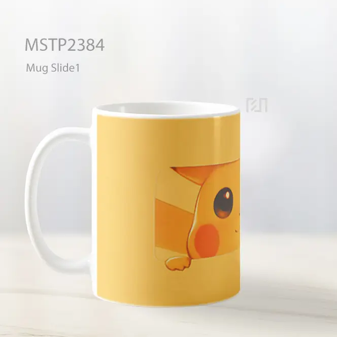 Pikachu Lucu Lihat Kotak Kuning Mug MSTP2384 - All-side / Desain