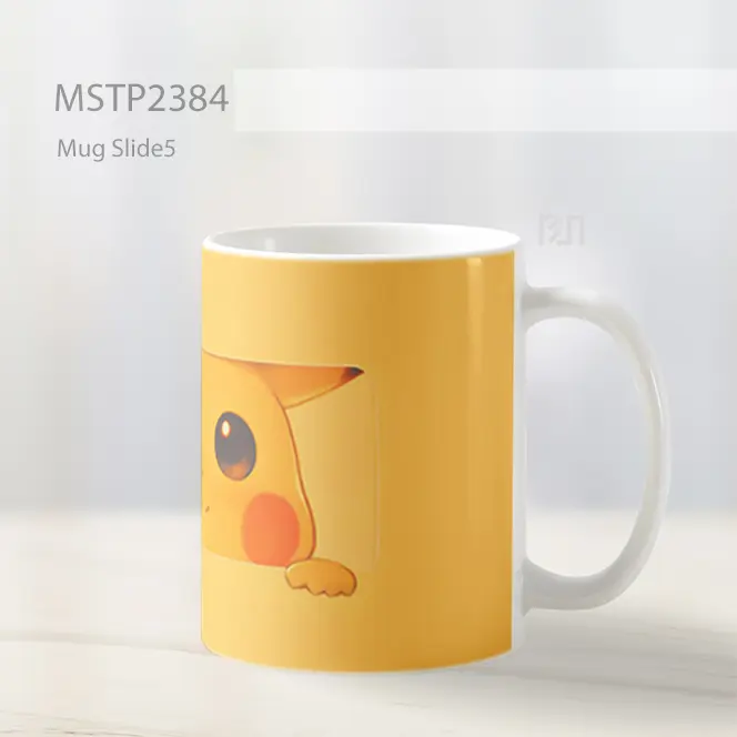 Pikachu Lucu Lihat Kotak Kuning Mug MSTP2384 - All-side / Desain
