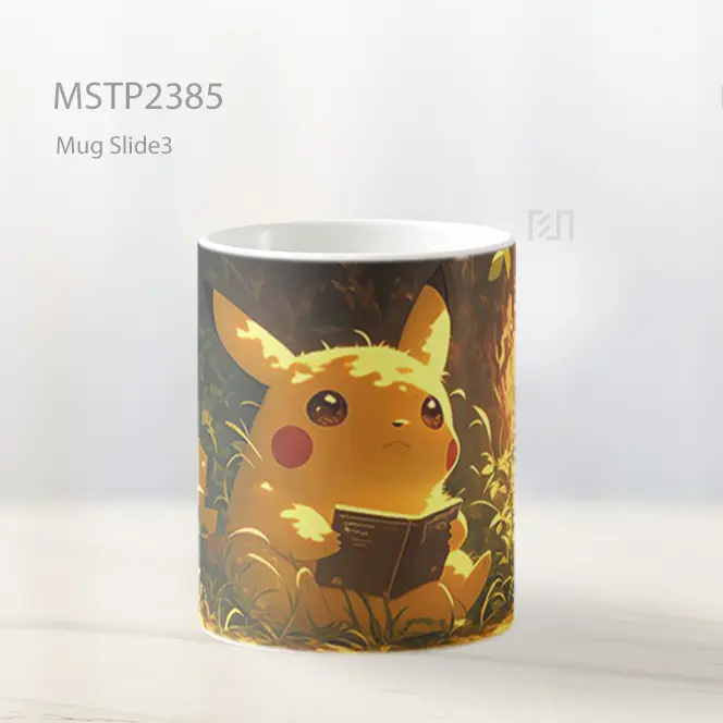 Pikachu Membaca Buku Di Hutan Mug MSTP2385 - All-side / Desain