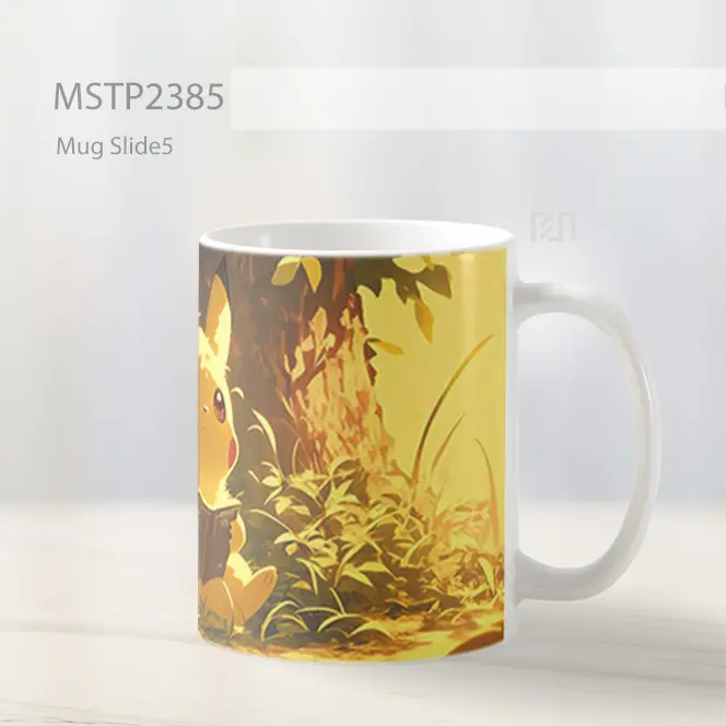 Pikachu Membaca Buku Di Hutan Mug MSTP2385 - All-side / Desain