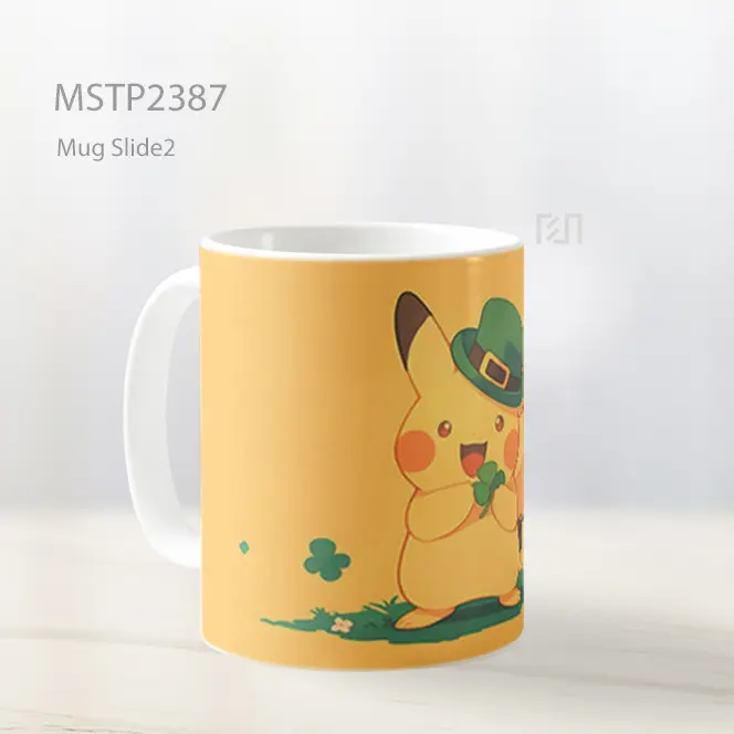 Pikachu Memegang Semanggi St Patricks Day Mug MSTP2387 - All-side / Desain
