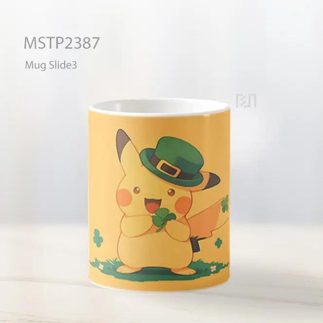 Pikachu Memegang Semanggi St Patricks Day Mug MSTP2387 - All-side / Desain