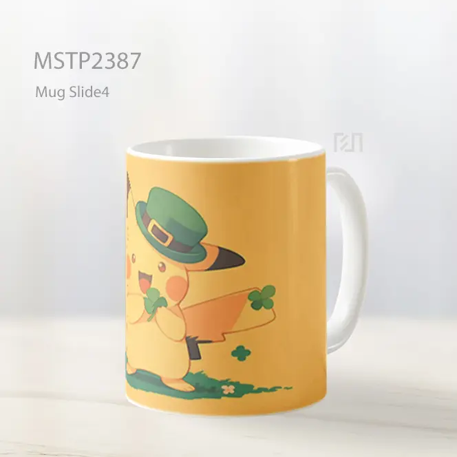 Pikachu Memegang Semanggi St Patricks Day Mug MSTP2387