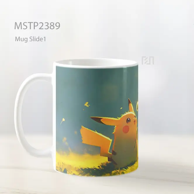 Pikachu Meniup Biji Dandelion Mug MSTP2389 - All-side / Desain