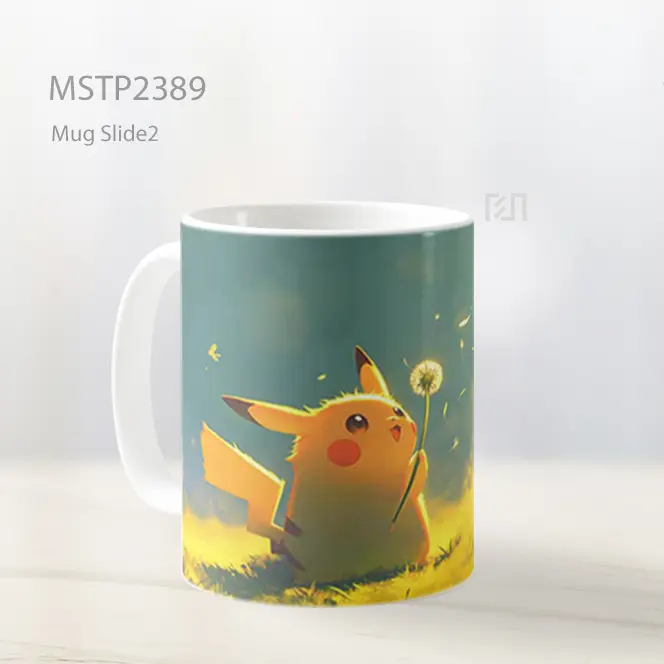 Pikachu Meniup Biji Dandelion Mug MSTP2389 - All-side / Desain