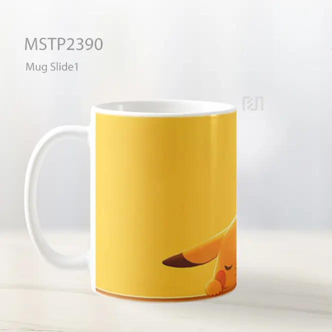 Pikachu Peeking Cute Yellow Minimalist Style Mug MSTP2390 - All-side / Desain
