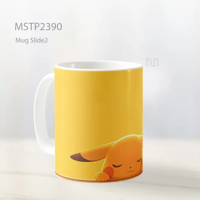 Pikachu Peeking Cute Yellow Minimalist Style Mug MSTP2390 - All-side / Desain