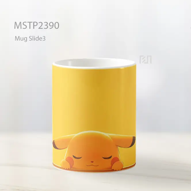 Pikachu Peeking Cute Yellow Minimalist Style Mug MSTP2390 - All-side / Desain
