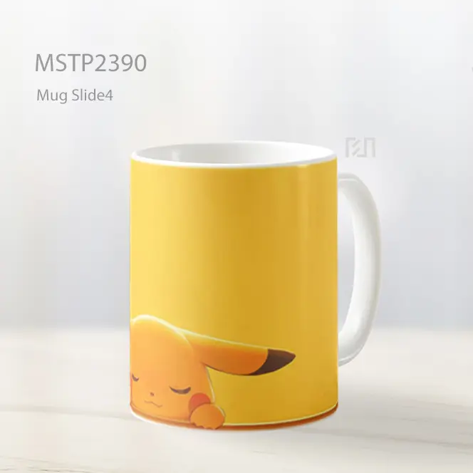 Pikachu Peeking Cute Yellow Minimalist Style Mug MSTP2390