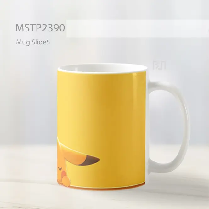 Pikachu Peeking Cute Yellow Minimalist Style Mug MSTP2390 - All-side / Desain