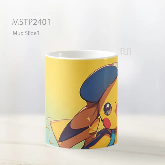 Pikachu Senyum Perjalanan Mug MSTP2401 - All-side / Desain