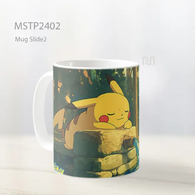 Pikachu Sumur Air Gaya Seni Mug MSTP2402 - All-side / Desain