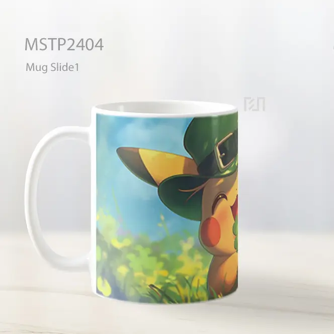 Pikachu Topi Leprechaun Semanggi St Patricks Day Mug MSTP2404 - All-side / Desain