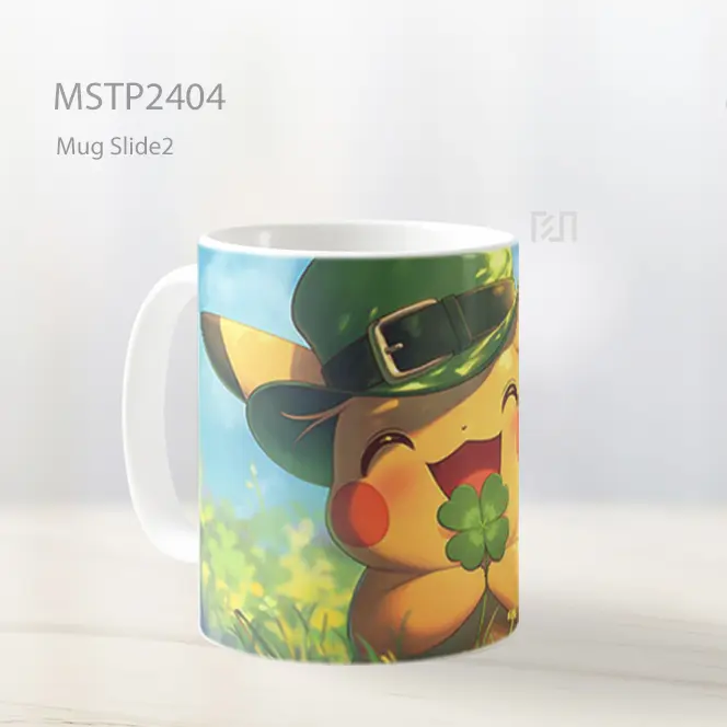 Pikachu Topi Leprechaun Semanggi St Patricks Day Mug MSTP2404 - All-side / Desain