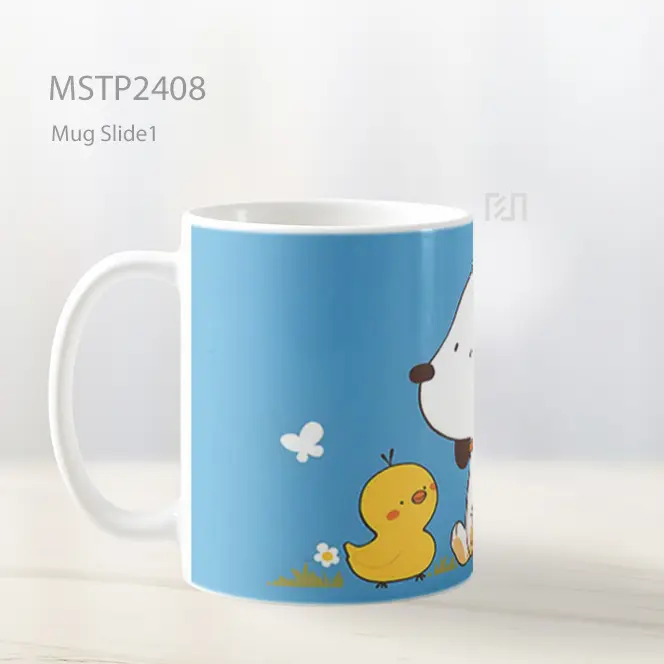 Pochacco Chick Latar Biru Mug MSTP2408 - All-side / Desain