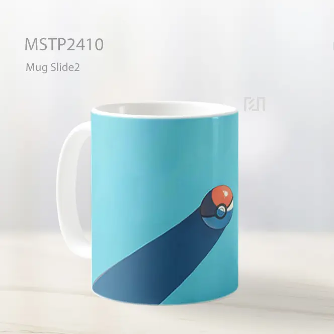 Pokeball Bayangan Biru Minimal Laptop Mug MSTP2410 - All-side / Desain