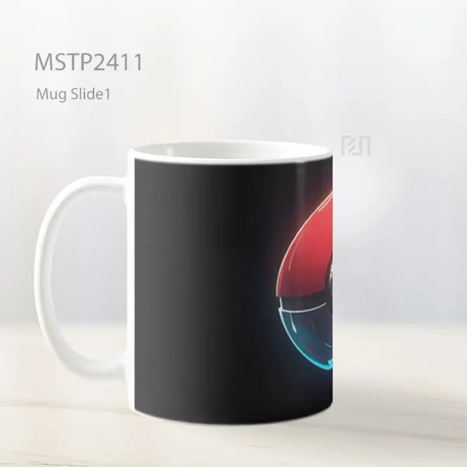 Pokeball Bercahaya Latar Hitam Minimal Mug MSTP2411 - All-side / Desain