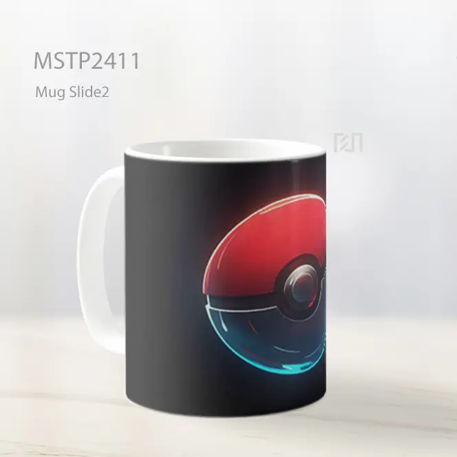 Pokeball Bercahaya Latar Hitam Minimal Mug MSTP2411 - All-side / Desain
