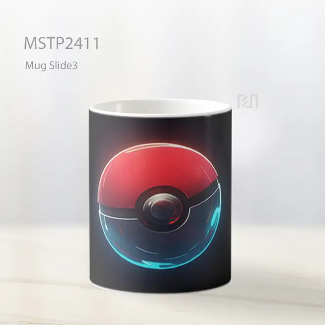 Pokeball Bercahaya Latar Hitam Minimal Mug MSTP2411 - All-side / Desain