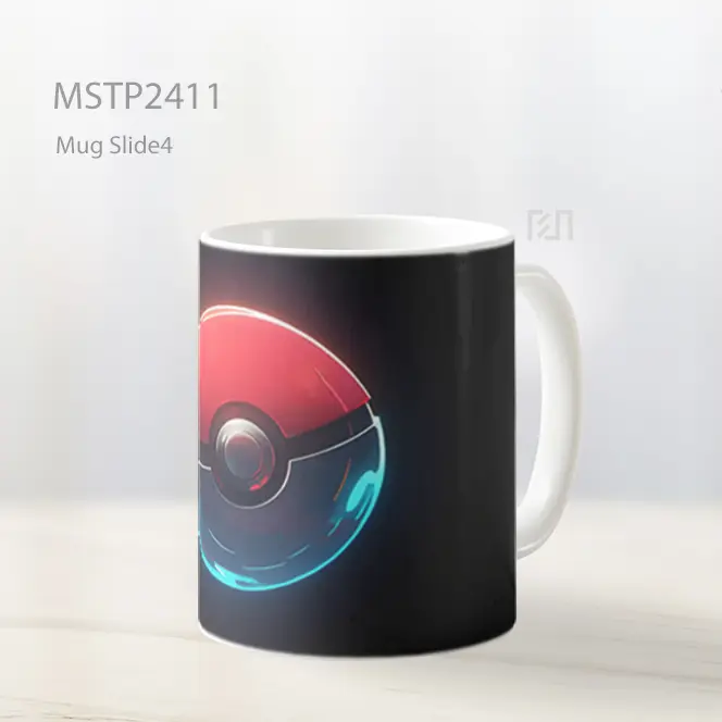 Pokeball Bercahaya Latar Hitam Minimal Mug MSTP2411