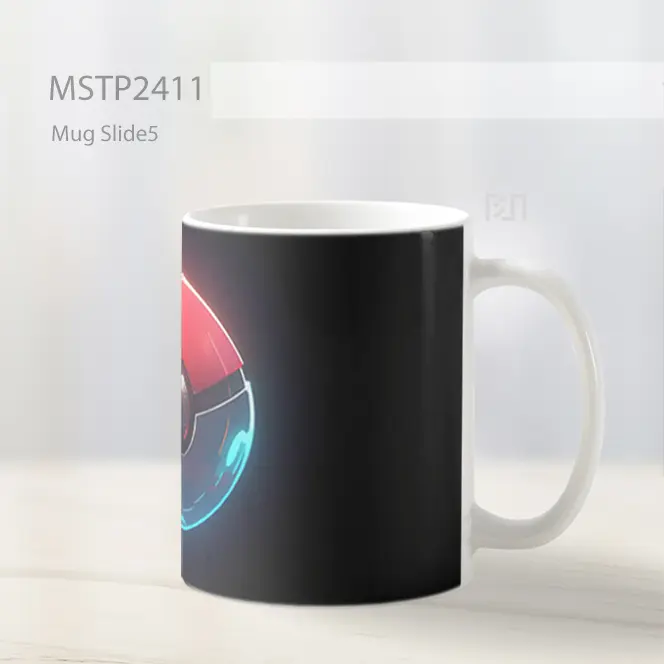 Pokeball Bercahaya Latar Hitam Minimal Mug MSTP2411 - All-side / Desain