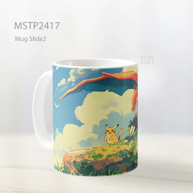 Pokemon Ash Ketchum And Charizard Bond Mug MSTP2417 - All-side / Desain