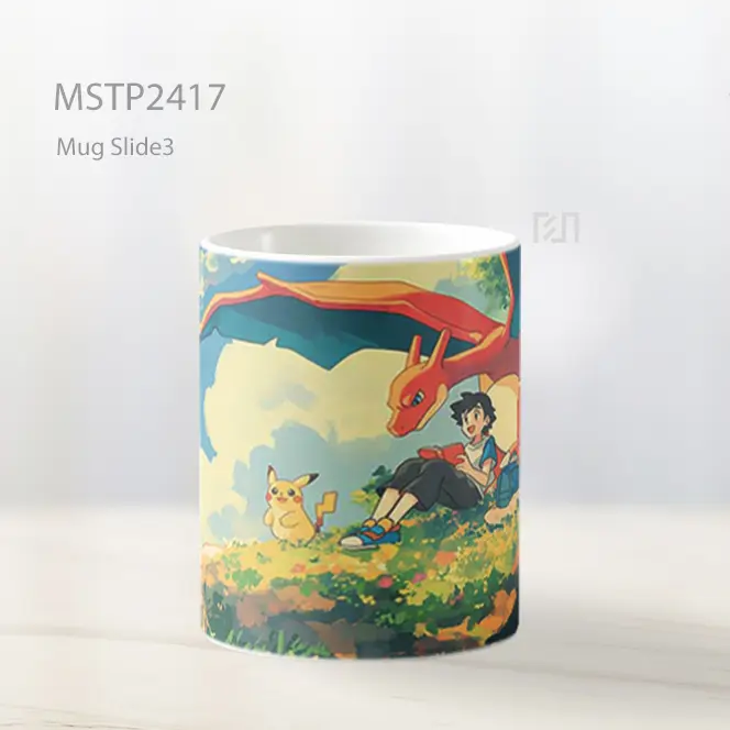 Pokemon Ash Ketchum And Charizard Bond Mug MSTP2417 - All-side / Desain