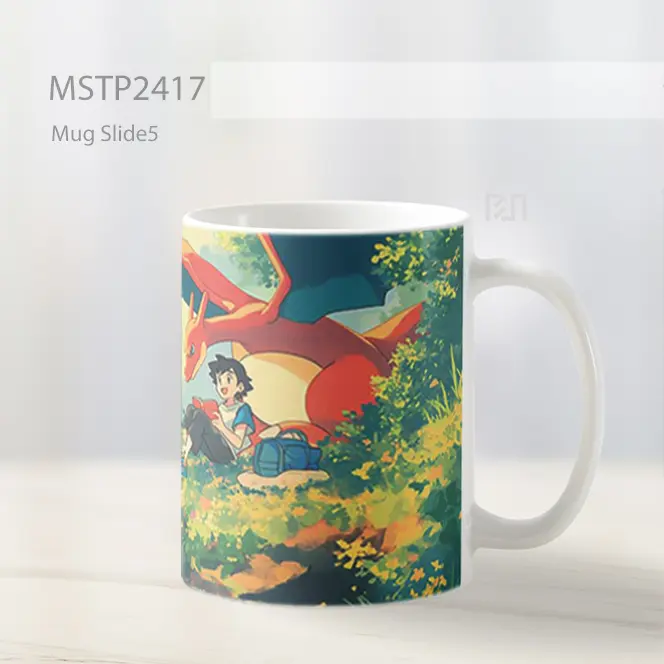 Pokemon Ash Ketchum And Charizard Bond Mug MSTP2417 - All-side / Desain