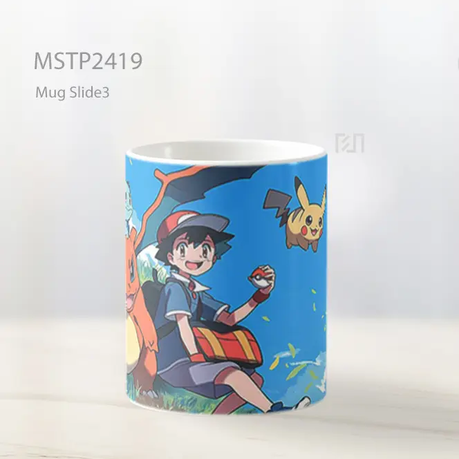 Pokemon Ash%2C Pikachu%2C Charmander%2C Squirtle Mug MSTP2419 - All-side / Desain