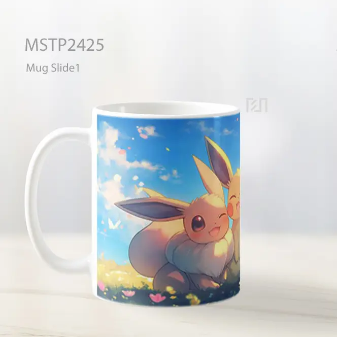 Pokemon Eevee And Pikachu Lapangan Mug MSTP2425 - All-side / Desain