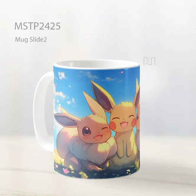 Pokemon Eevee And Pikachu Lapangan Mug MSTP2425 - All-side / Desain