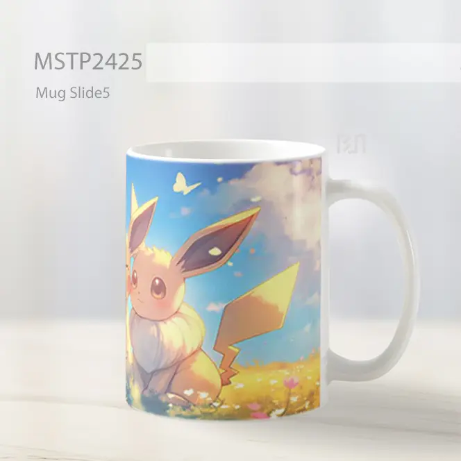 Pokemon Eevee And Pikachu Lapangan Mug MSTP2425 - All-side / Desain