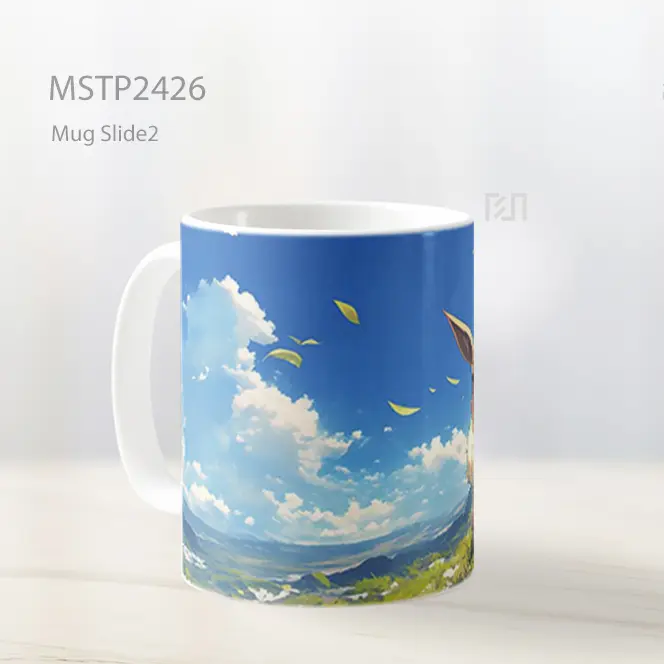Pokemon Eevee Duduk Di Lapangan Anime Mug MSTP2426 - All-side / Desain