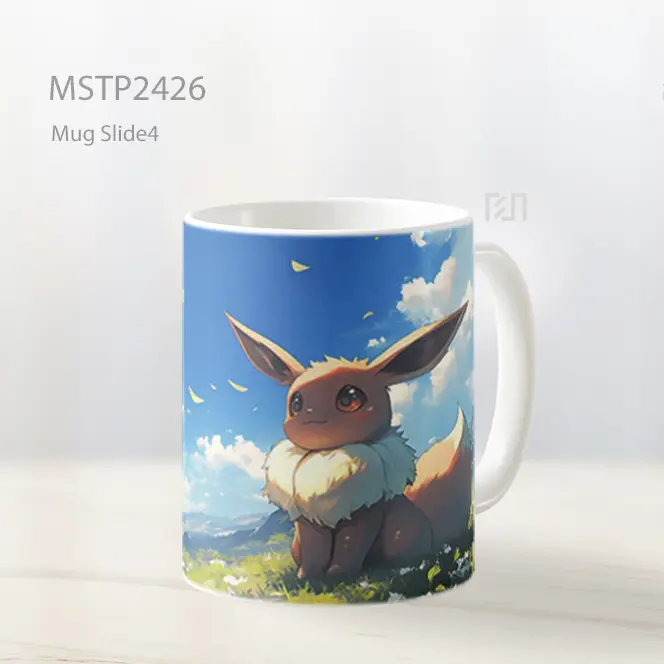 Pokemon Eevee Duduk Di Lapangan Anime Mug MSTP2426