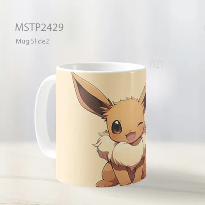 Pokemon Eevee Mengedip Beige Mug MSTP2429 - All-side / Desain