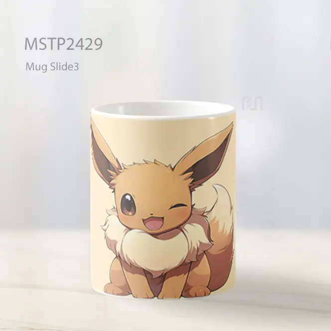 Pokemon Eevee Mengedip Beige Mug MSTP2429 - All-side / Desain