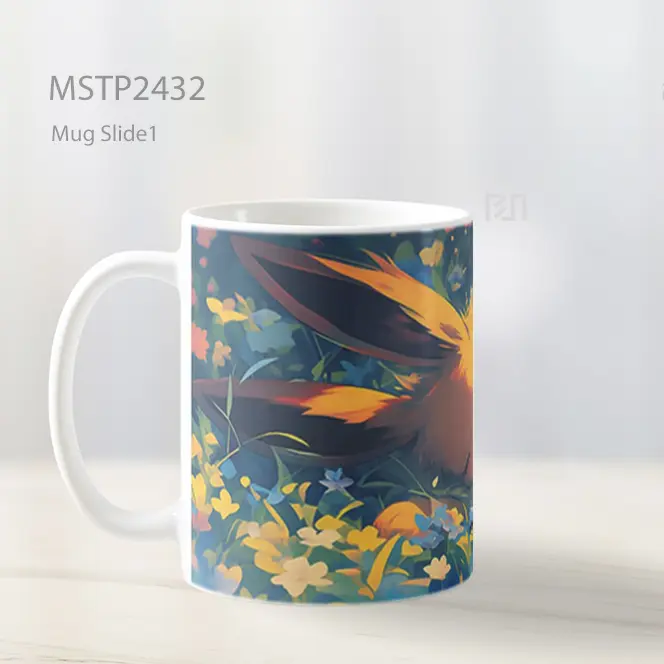 Pokemon Eevee Tidur Di Bunga Art Mug MSTP2432 - All-side / Desain
