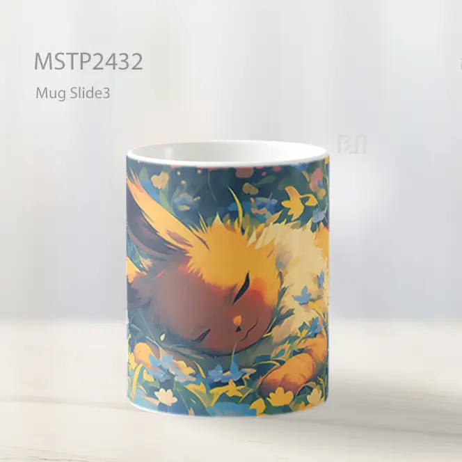 Pokemon Eevee Tidur Di Bunga Art Mug MSTP2432 - All-side / Desain