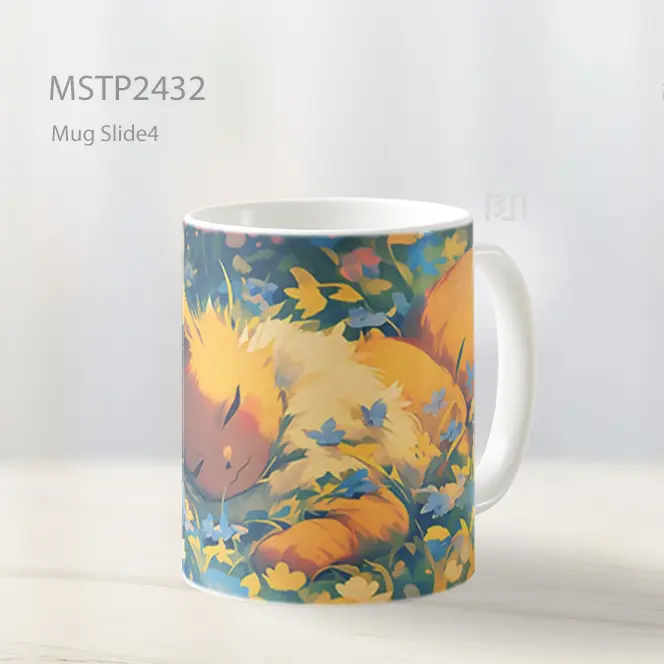 Pokemon Eevee Tidur Di Bunga Art Mug MSTP2432