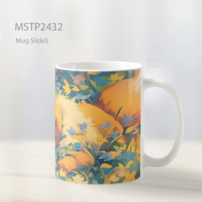Pokemon Eevee Tidur Di Bunga Art Mug MSTP2432 - All-side / Desain