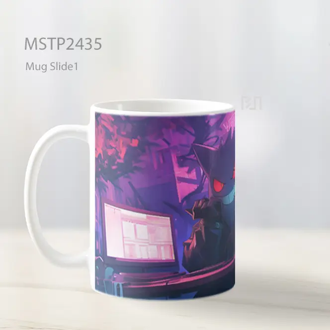 Pokemon Gengar Estetik Cyber Mug MSTP2435 - All-side / Desain
